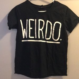 T shirt with “weirdo”